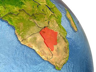 Image showing Botswana on Earth in red