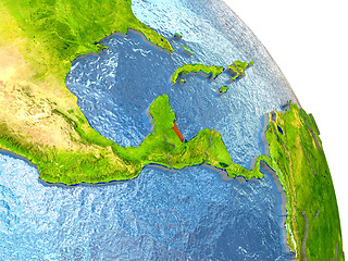 Image showing Belize on Earth in red