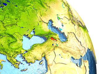 Image showing Armenia on Earth in red