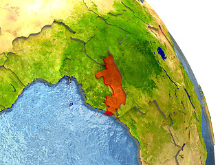 Image showing Congo on Earth in red