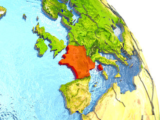 Image showing France on Earth in red