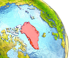 Image showing Greenland on Earth in red