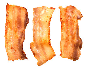 Image showing grilled bacon on white