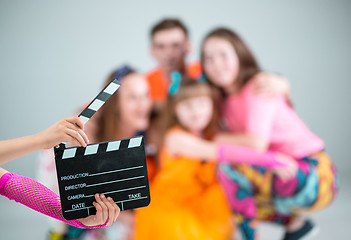 Image showing Group of man, woman and teens dancing hip hop choreography