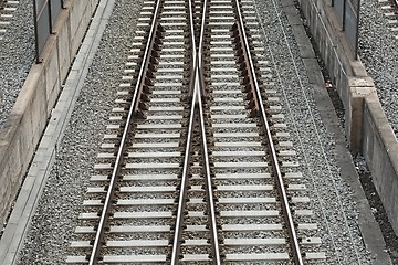 Image showing Merging Railway Tracks