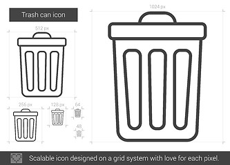 Image showing Trash can line icon.