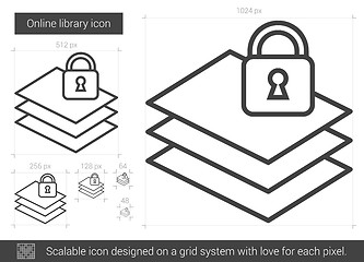 Image showing Online library line icon.