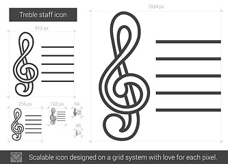 Image showing Treble staff line icon.