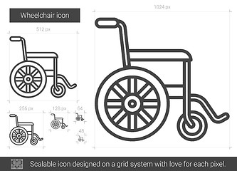 Image showing Wheelchair line icon.