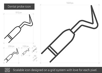 Image showing Dental probe line icon.