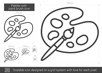 Image showing Palette with paint brush line icon.