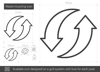 Image showing Waste recycling line icon.