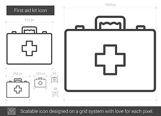 Image showing First aid kit line icon.