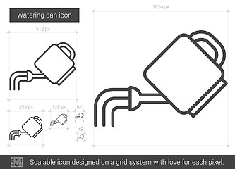 Image showing Watering can line icon.