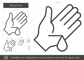 Image showing Wound line icon.