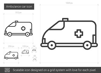 Image showing Ambulance car line icon.