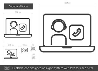 Image showing Video call line icon.