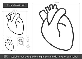 Image showing Human heart line icon.