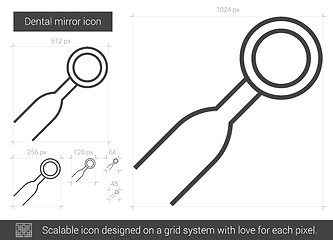 Image showing Dental mirror line icon.