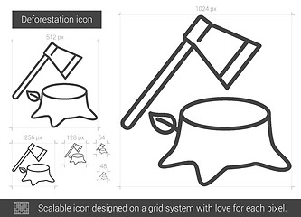 Image showing Deforestation line icon.