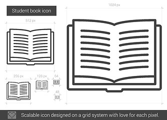 Image showing Student book line icon.