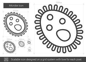 Image showing Microbe line icon.