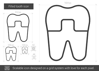 Image showing Filled tooth line icon.