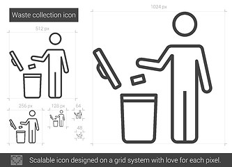 Image showing Waste collection line icon.