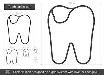 Image showing Tooth caries line icon.