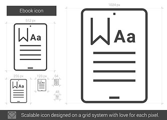 Image showing Ebook line icon.