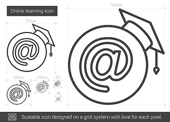 Image showing Online learning line icon.