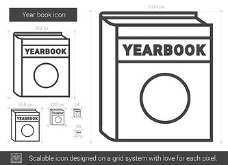 Image showing Year book line icon.