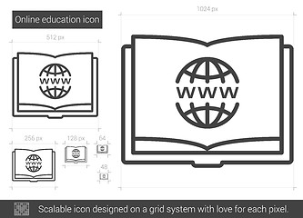 Image showing Online education line icon