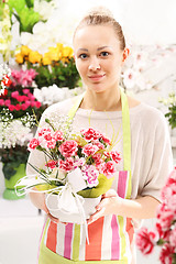 Image showing Floral composition on a sponge floristic