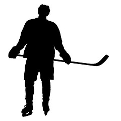 Image showing Silhouette of hockey player. Isolated on white. illustrations