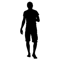 Image showing Black silhouettes man on white background. illustration