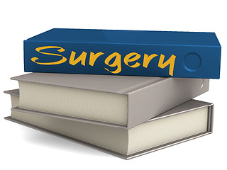 Image showing Hard cover blue books with Surgery word