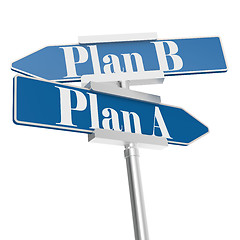 Image showing Plan a and plan b signs 