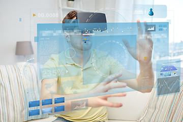 Image showing young man in virtual reality headset or 3d glasses