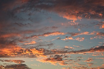 Image showing Sunset sky clouds