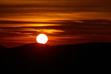 Image showing Sunrise Hilly Landscape