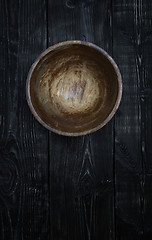 Image showing Empty wooden bowl