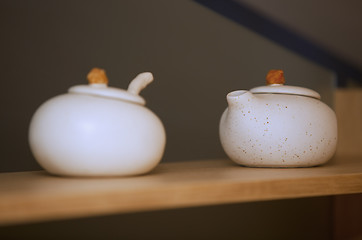 Image showing Two porcelain teapots