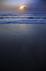 Image showing Sunset at Atlantic Ocean