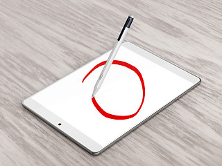 Image showing Drawing with pen on tablet