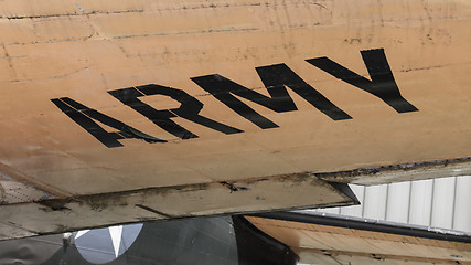 Image showing Text on an old war airplane displayed in Saigon