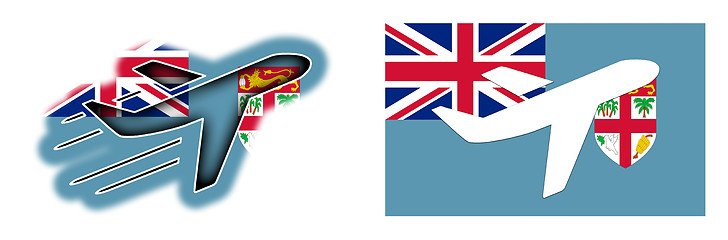 Image showing Nation flag - Airplane isolated - Fiji