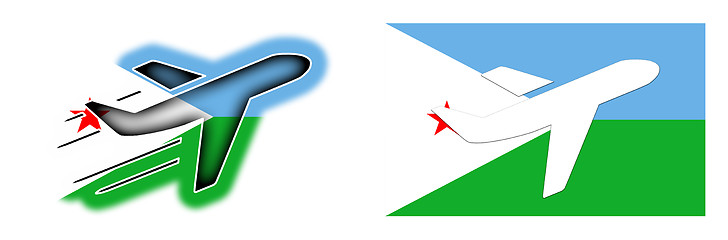 Image showing Nation flag - Airplane isolated - Djibouti