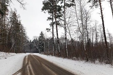 Image showing snowy road, winter