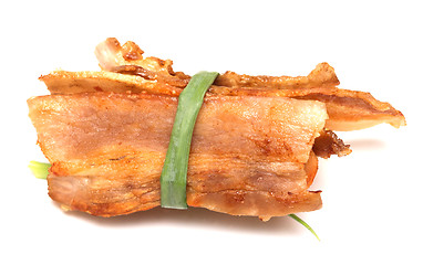 Image showing grilled bacon on white